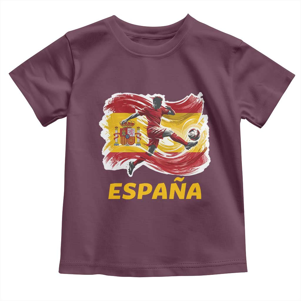 Spain Espana Soccer Football Fan Spanish Flag Toddler T Shirt TS14 Maroon Print Your Wear