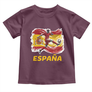 Spain Espana Soccer Football Fan Spanish Flag Toddler T Shirt TS14 Maroon Print Your Wear