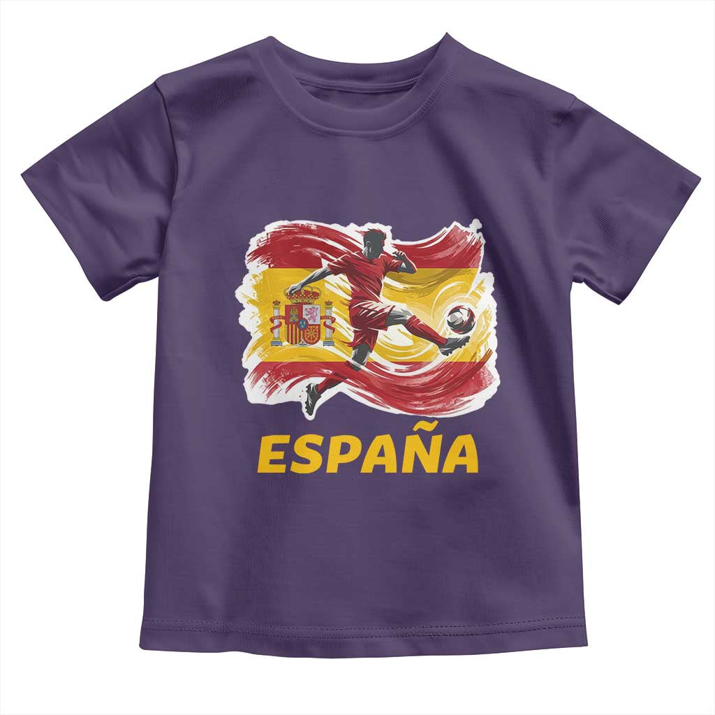 Spain Espana Soccer Football Fan Spanish Flag Toddler T Shirt TS14 Purple Print Your Wear