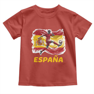 Spain Espana Soccer Football Fan Spanish Flag Toddler T Shirt TS14 Red Print Your Wear