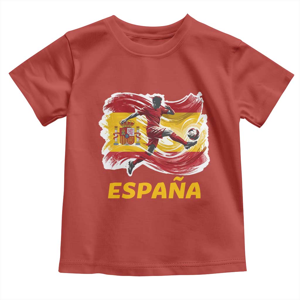 Spain Espana Soccer Football Fan Spanish Flag Toddler T Shirt TS14 Red Print Your Wear