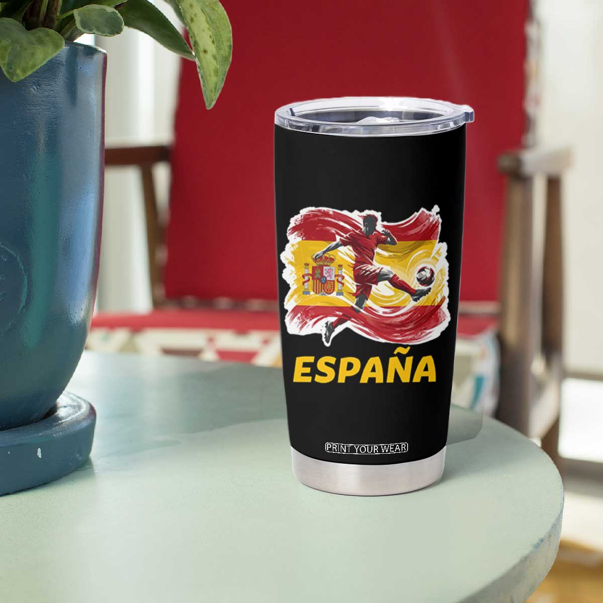 Spain Espana Soccer Football Fan Spanish Flag Tumbler Cup TS14 Print Your Wear
