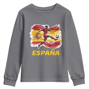 Spain Espana Soccer Football Fan Spanish Flag Youth Sweatshirt TS14 Charcoal Print Your Wear