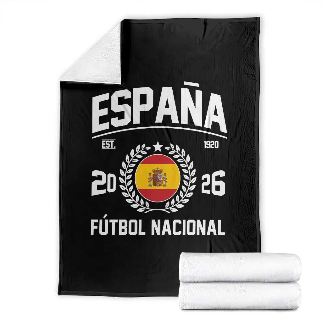 Spain 2026 Soccer Football Fan Spanish Flag Throw Blanket TS14 Black Print Your Wear