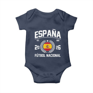 Spain 2026 Soccer Football Fan Spanish Flag Baby Onesie TS14 Navy Print Your Wear