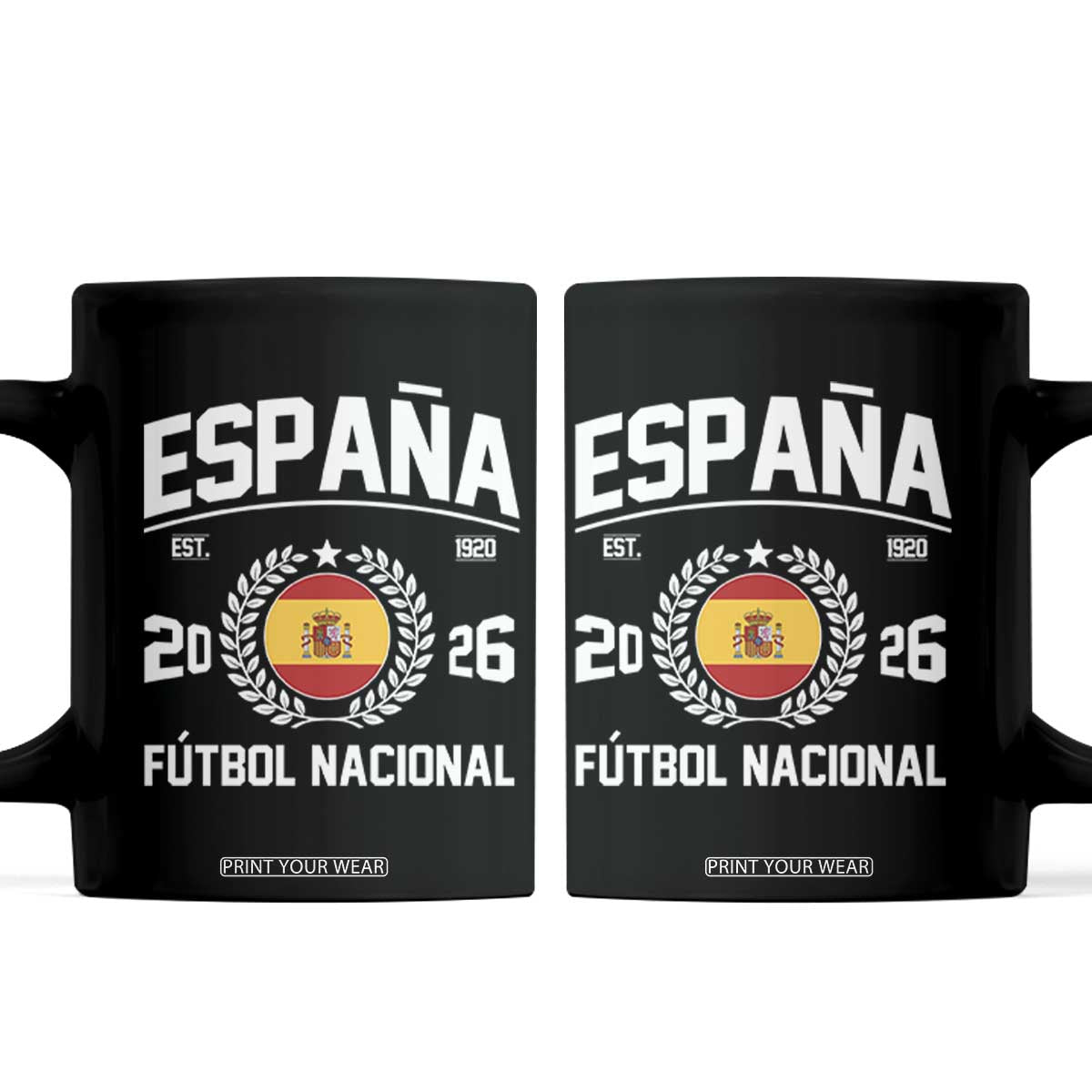 Spain 2026 Soccer Football Fan Spanish Flag Coffee Mug TS14 Black Print Your Wear