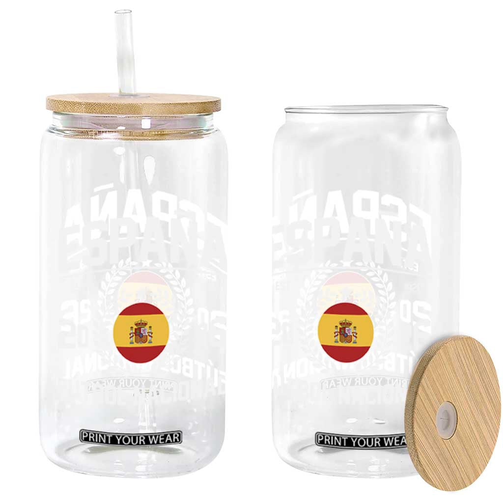 Spain 2026 Soccer Football Fan Spanish Flag Glass Can TS14 Print Your Wear