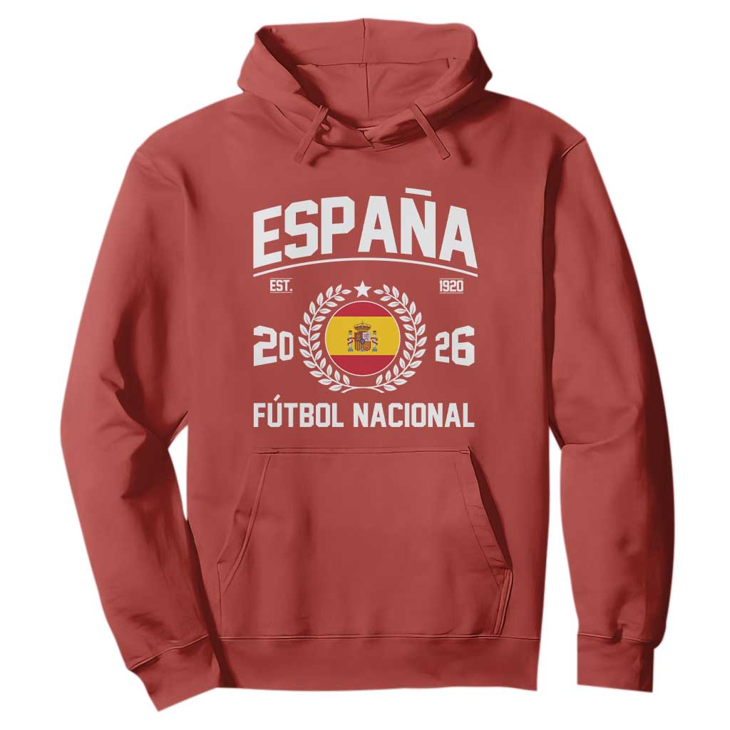 Spain 2026 Soccer Football Fan Spanish Flag Hoodie TS14 Red Print Your Wear