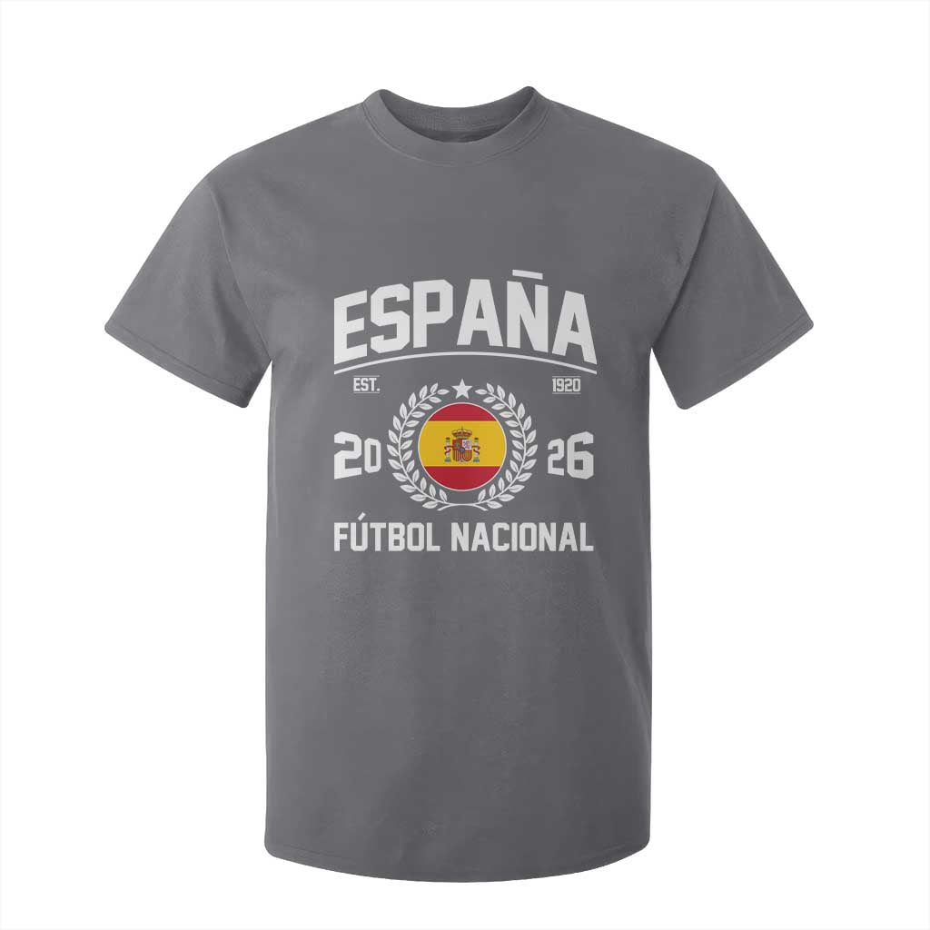 Spain 2026 Soccer Football Fan Spanish Flag T Shirt For Kid TS14 Charcoal Print Your Wear