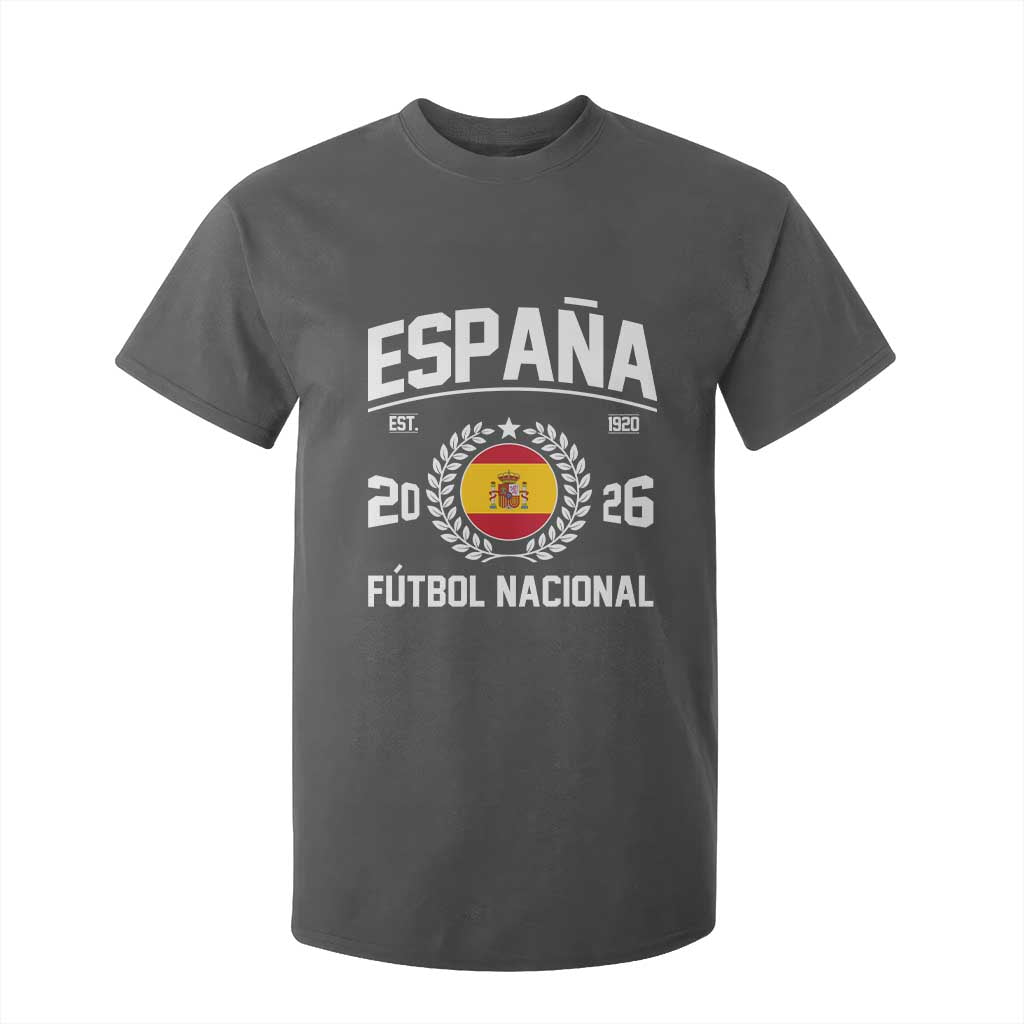 Spain 2026 Soccer Football Fan Spanish Flag T Shirt For Kid TS14 Dark Heather Print Your Wear