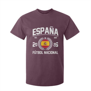 Spain 2026 Soccer Football Fan Spanish Flag T Shirt For Kid TS14 Maroon Print Your Wear
