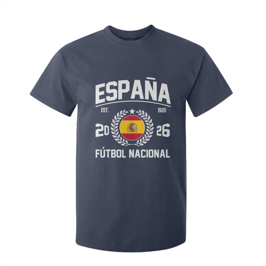 Spain 2026 Soccer Football Fan Spanish Flag T Shirt For Kid TS14 Navy Print Your Wear