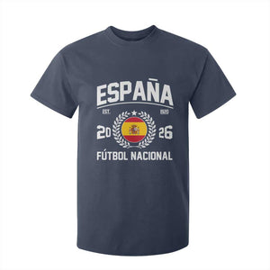 Spain 2026 Soccer Football Fan Spanish Flag T Shirt For Kid TS14 Navy Print Your Wear