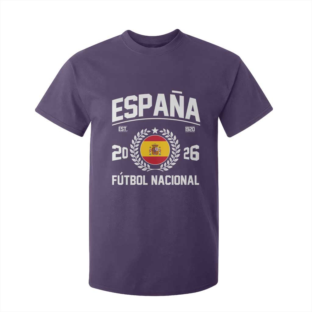 Spain 2026 Soccer Football Fan Spanish Flag T Shirt For Kid TS14 Purple Print Your Wear
