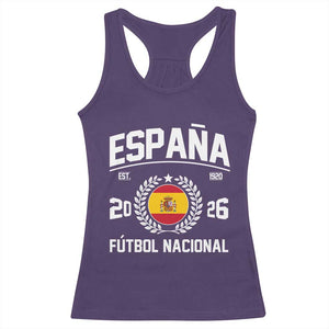 Spain 2026 Soccer Football Fan Spanish Flag Racerback Tank Top TS14 Purple Print Your Wear