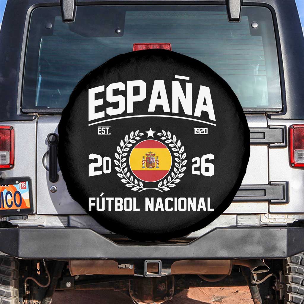 Spain 2026 Soccer Football Fan Spanish Flag Spare Tire Cover TS14 No hole Black Print Your Wear