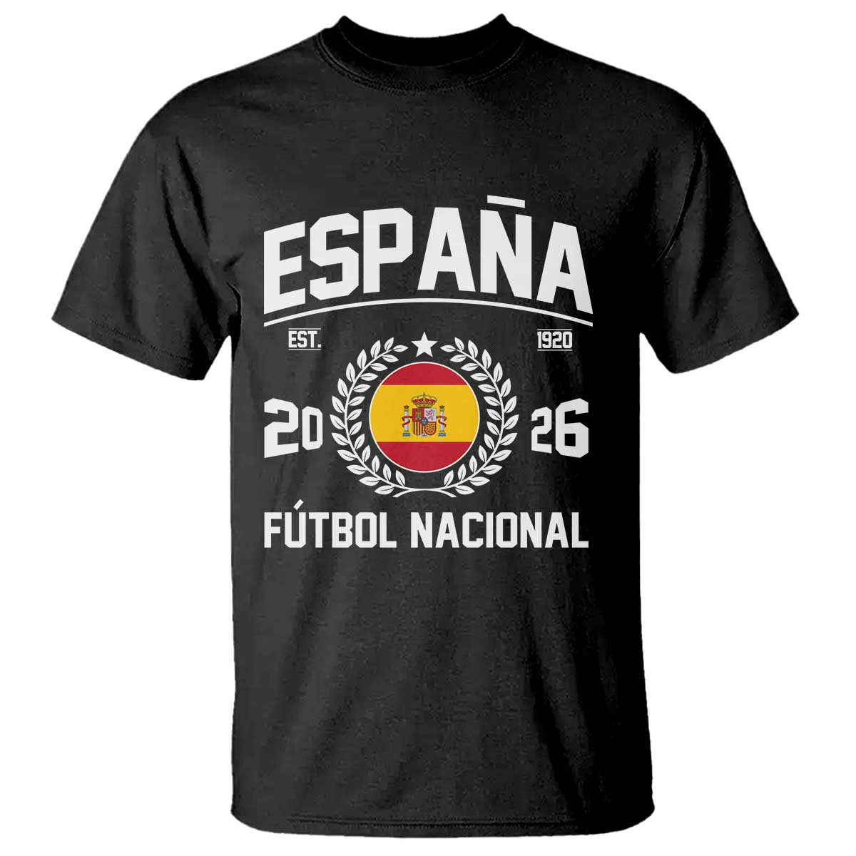 Spain 2026 Soccer Football Fan Spanish Flag T Shirt TS14 Black Print Your Wear