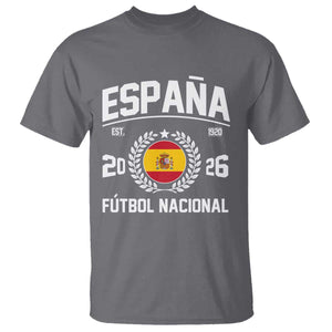 Spain 2026 Soccer Football Fan Spanish Flag T Shirt TS14 Charcoal Print Your Wear