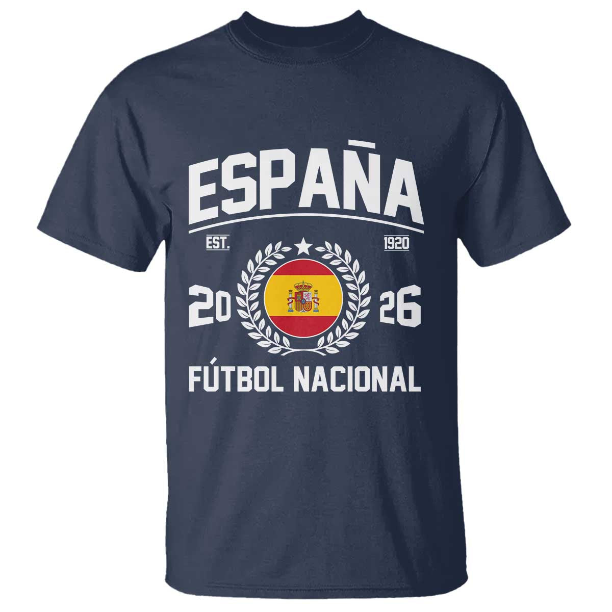 Spain 2026 Soccer Football Fan Spanish Flag T Shirt TS14 Navy Print Your Wear