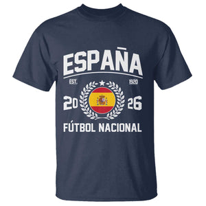 Spain 2026 Soccer Football Fan Spanish Flag T Shirt TS14 Navy Print Your Wear
