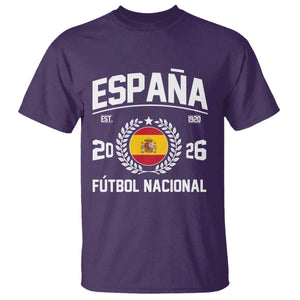 Spain 2026 Soccer Football Fan Spanish Flag T Shirt TS14 Purple Print Your Wear