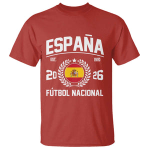 Spain 2026 Soccer Football Fan Spanish Flag T Shirt TS14 Red Print Your Wear