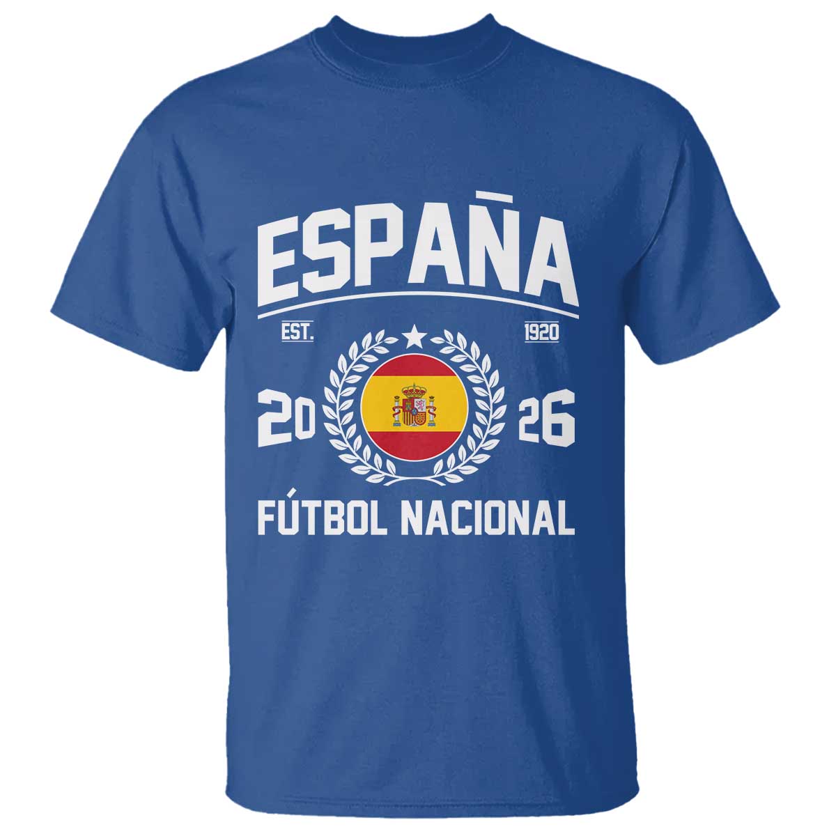 Spain 2026 Soccer Football Fan Spanish Flag T Shirt TS14 Royal Blue Print Your Wear