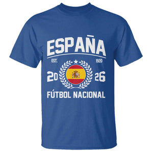 Spain 2026 Soccer Football Fan Spanish Flag T Shirt TS14 Royal Blue Print Your Wear