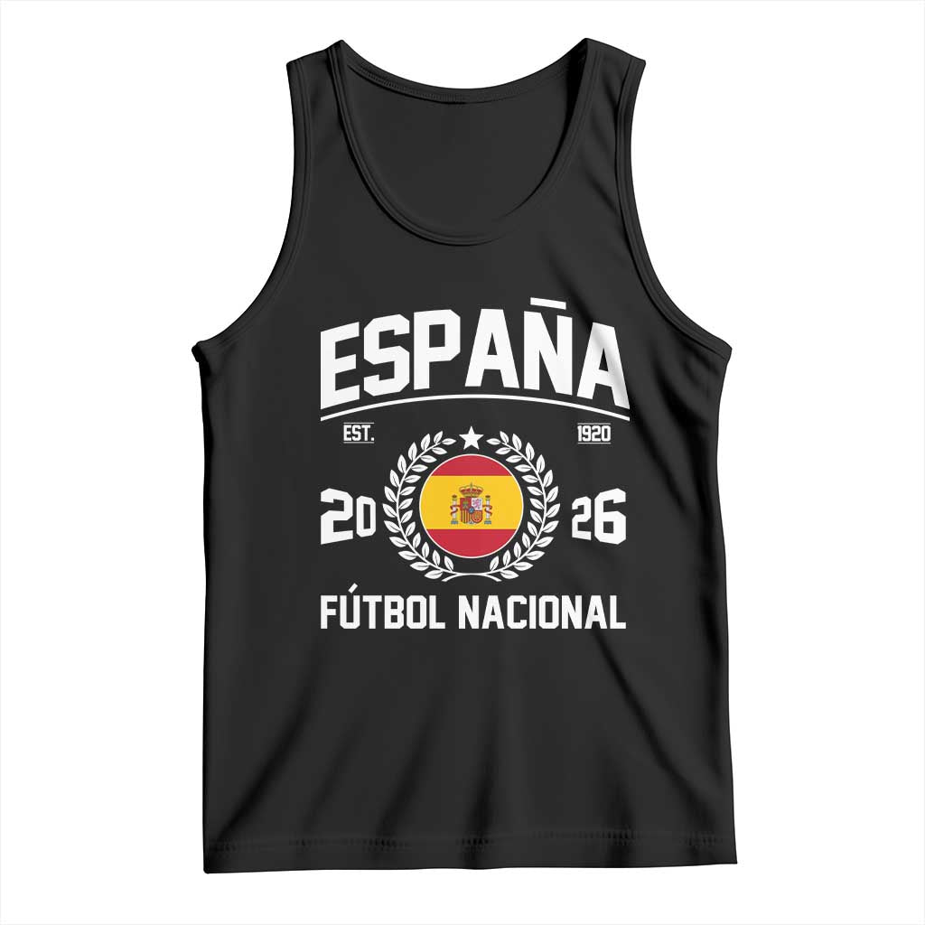 Spain 2026 Soccer Football Fan Spanish Flag Tank Top TS14 Black Print Your Wear