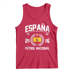 Spain 2026 Soccer Football Fan Spanish Flag Tank Top TS14 Red Print Your Wear