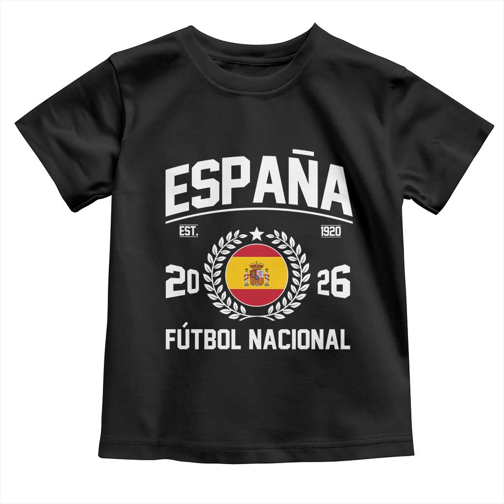 Spain 2026 Soccer Football Fan Spanish Flag Toddler T Shirt TS14 Black Print Your Wear