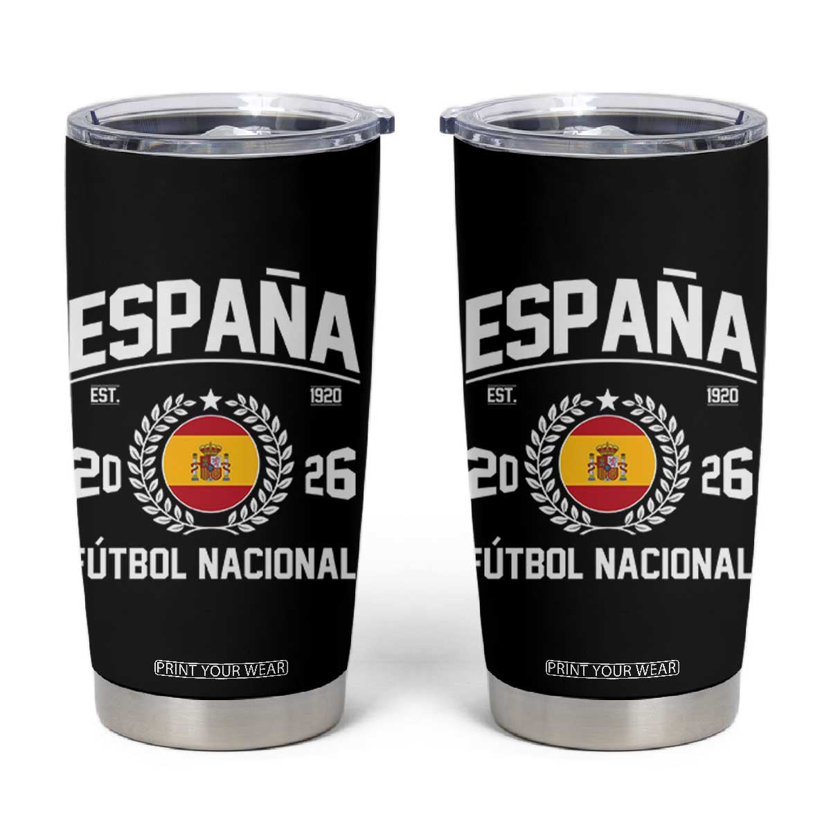 Spain 2026 Soccer Football Fan Spanish Flag Tumbler Cup TS14 Black Print Your Wear