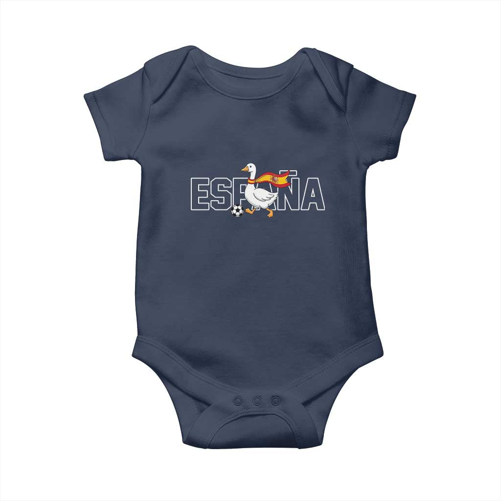 Espana Spain Soccer Football Baby Onesie Silly Goose Spanish Flag Fan Supporter TS14 Navy Print Your Wear