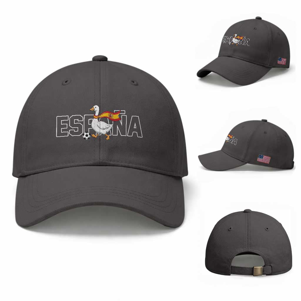 Espana Spain Soccer Football Baseball Cap Silly Goose Spanish Flag Fan Supporter TS14 Baseball Cap Universal Fit Dark Gray Print Your Wear