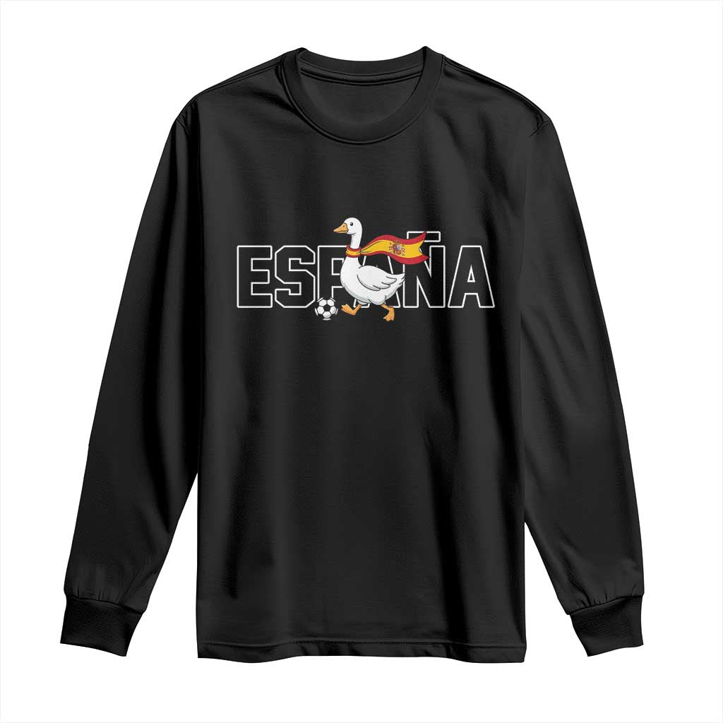 Espana Spain Soccer Football Long Sleeve Shirt Silly Goose Spanish Flag Fan Supporter TS14 Black Print Your Wear