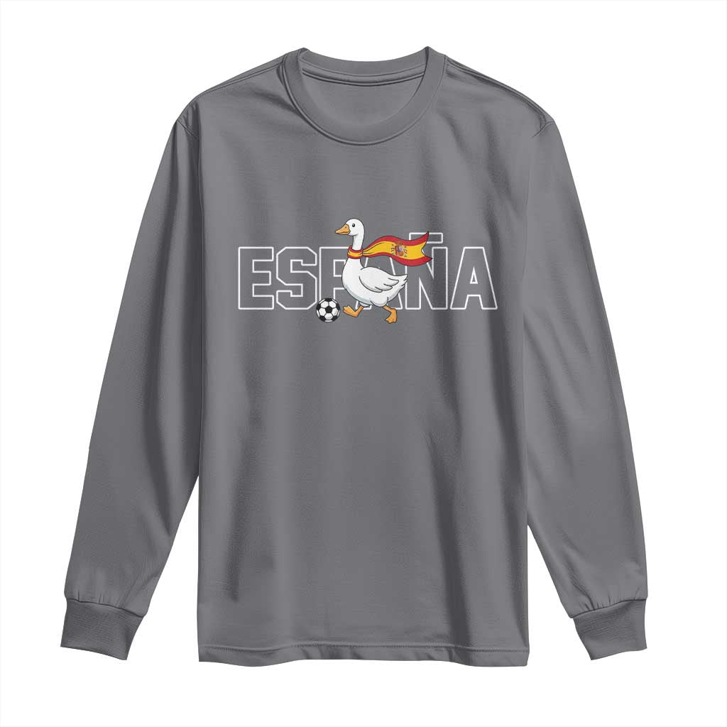 Espana Spain Soccer Football Long Sleeve Shirt Silly Goose Spanish Flag Fan Supporter TS14 Charcoal Print Your Wear