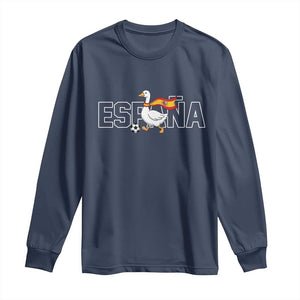Espana Spain Soccer Football Long Sleeve Shirt Silly Goose Spanish Flag Fan Supporter TS14 Navy Print Your Wear
