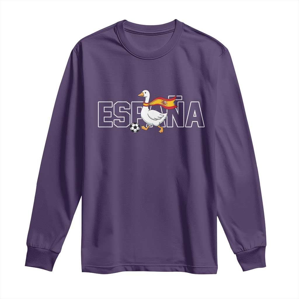 Espana Spain Soccer Football Long Sleeve Shirt Silly Goose Spanish Flag Fan Supporter TS14 Purple Print Your Wear