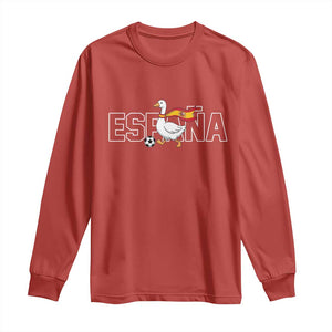 Espana Spain Soccer Football Long Sleeve Shirt Silly Goose Spanish Flag Fan Supporter TS14 Red Print Your Wear