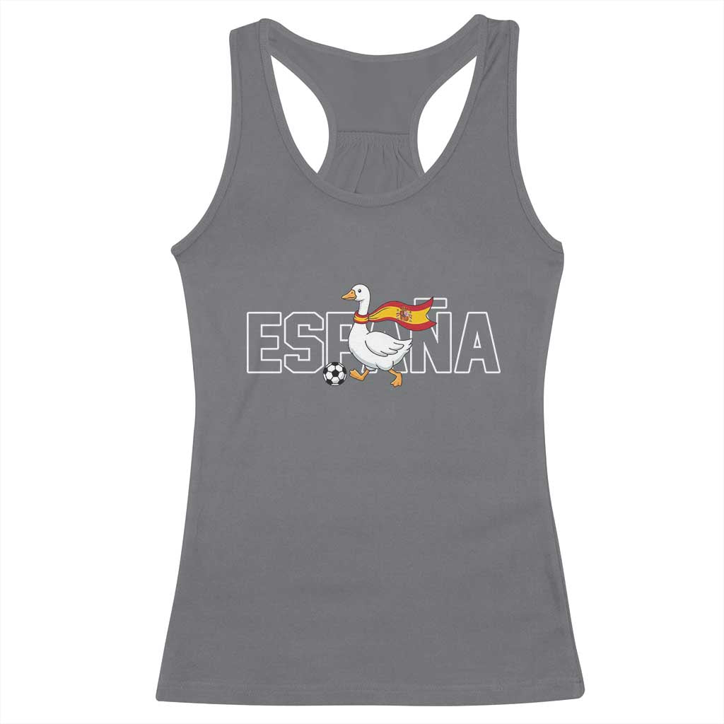 Espana Spain Soccer Football Racerback Tank Top Silly Goose Spanish Flag Fan Supporter TS14 Charcoal Print Your Wear