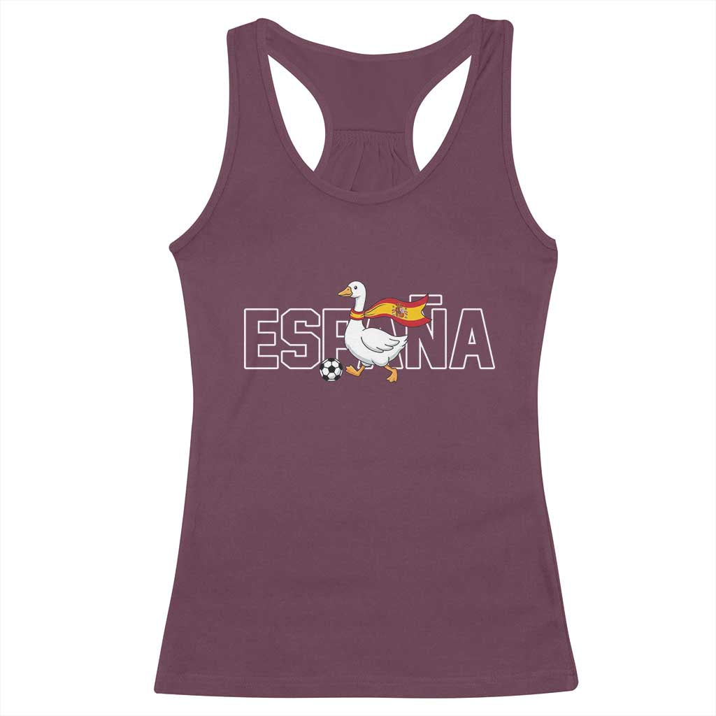 Espana Spain Soccer Football Racerback Tank Top Silly Goose Spanish Flag Fan Supporter TS14 Maroon Print Your Wear