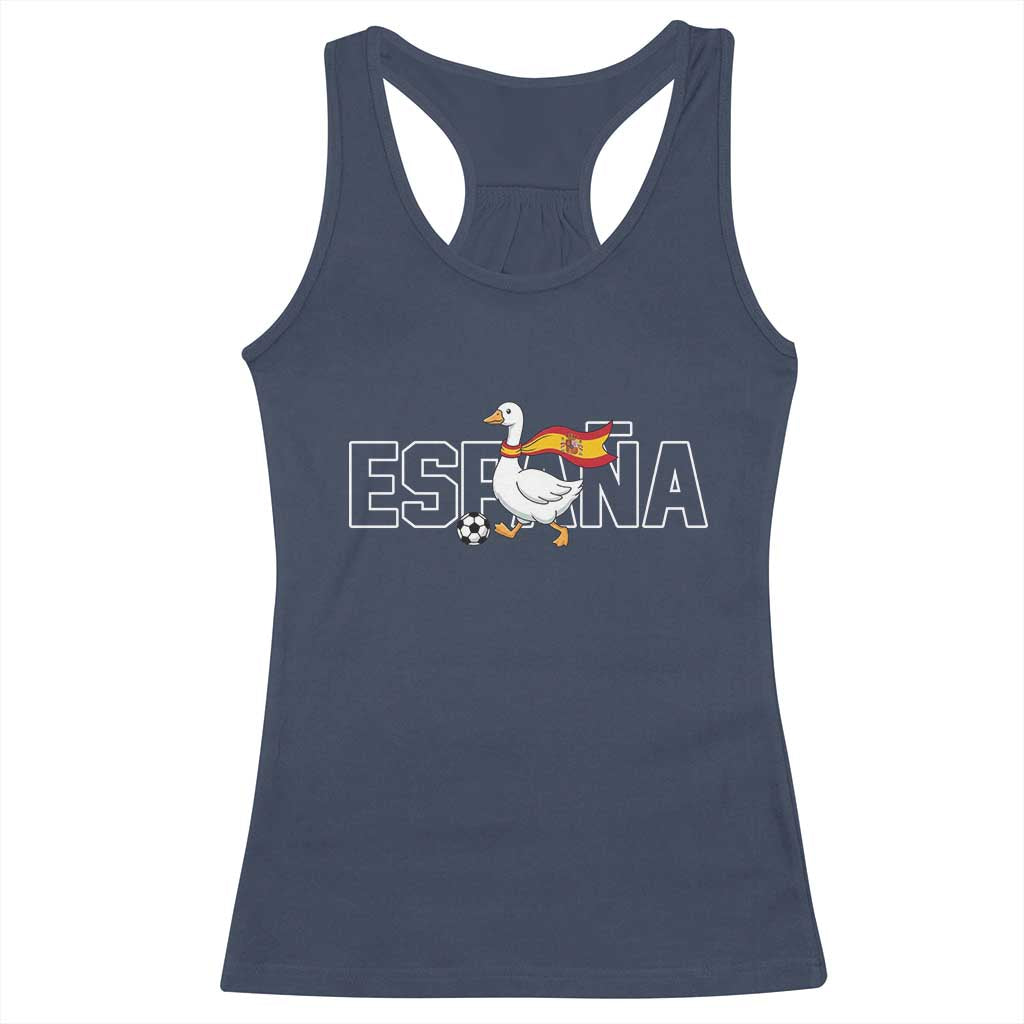 Espana Spain Soccer Football Racerback Tank Top Silly Goose Spanish Flag Fan Supporter TS14 Navy Print Your Wear
