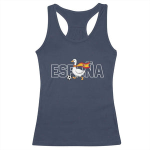 Espana Spain Soccer Football Racerback Tank Top Silly Goose Spanish Flag Fan Supporter TS14 Navy Print Your Wear