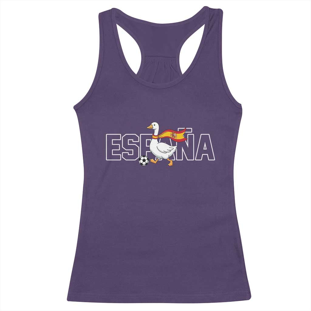 Espana Spain Soccer Football Racerback Tank Top Silly Goose Spanish Flag Fan Supporter TS14 Purple Print Your Wear