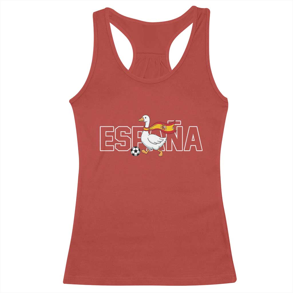 Espana Spain Soccer Football Racerback Tank Top Silly Goose Spanish Flag Fan Supporter TS14 Red Print Your Wear