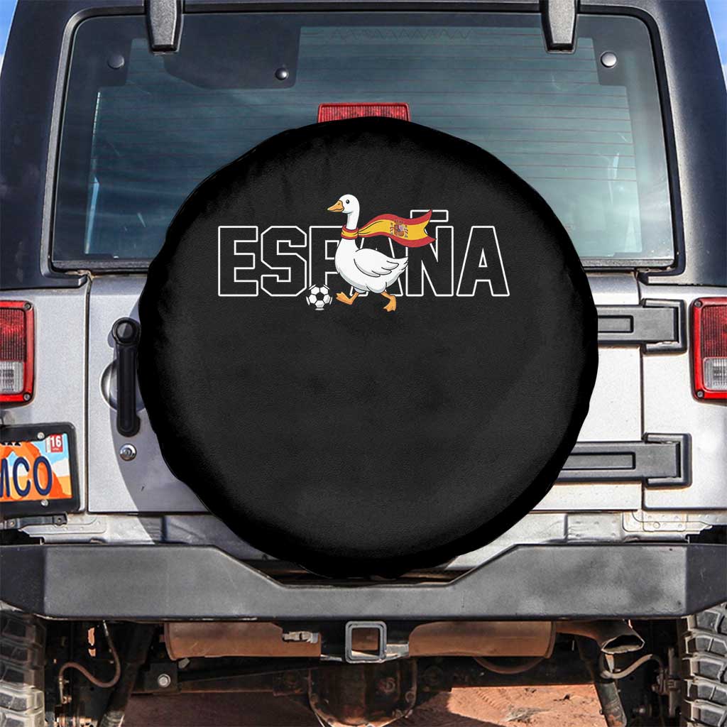 Espana Spain Soccer Football Spare Tire Cover Silly Goose Spanish Flag Fan Supporter TS14 No hole Black Print Your Wear