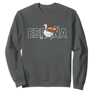 Espana Spain Soccer Football Sweatshirt Silly Goose Spanish Flag Fan Supporter TS14 Dark Heather Print Your Wear