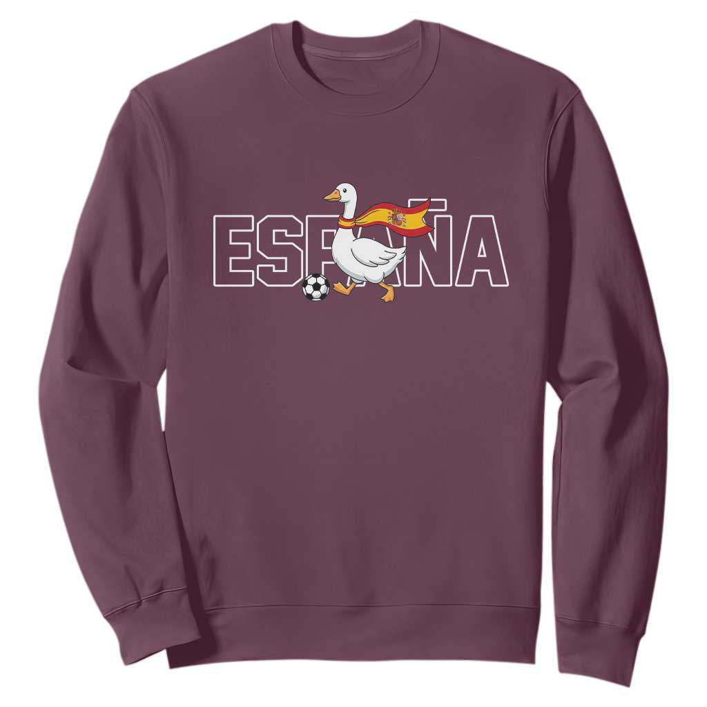 Espana Spain Soccer Football Sweatshirt Silly Goose Spanish Flag Fan Supporter TS14 Maroon Print Your Wear