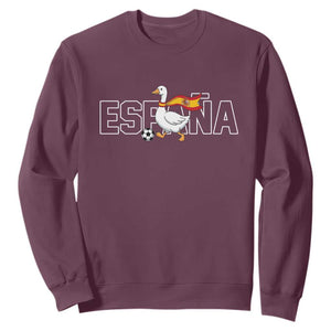 Espana Spain Soccer Football Sweatshirt Silly Goose Spanish Flag Fan Supporter TS14 Maroon Print Your Wear