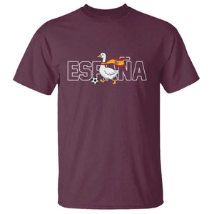 Espana Spain Soccer Football T Shirt Silly Goose Spanish Flag Fan Supporter TS14 Maroon Print Your Wear